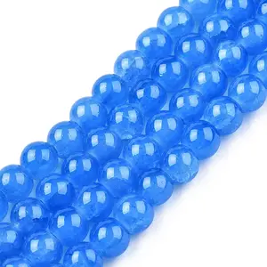 Baking Paint Crackle Glass Beads Strands