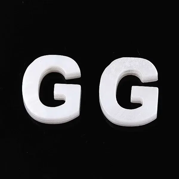 Natural Freshwater Shell Letter Charms