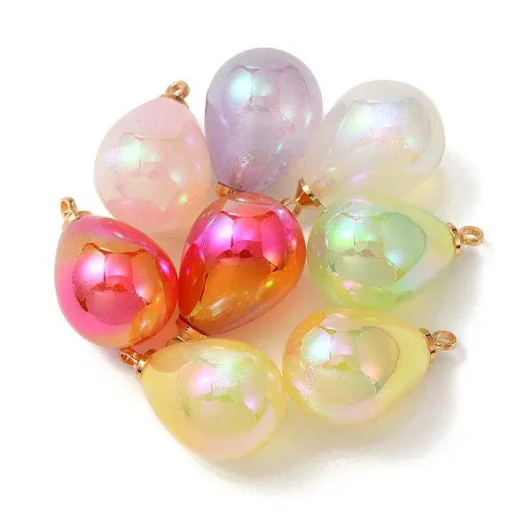 8Pcs UV Plating Acrylic Pendants