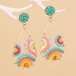 Bohemian Style Alloy Glass Seed Beaded Dangle Stud Earrings