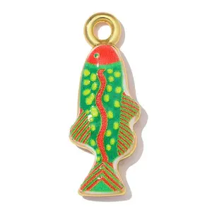Printed Brass with Enamel Pendants