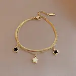 Natural Shell Star Stainless Steel Double-strand Charm Bracelets
