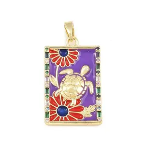 Tarot Card Brass Enamel Pendants
