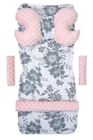 Medi Partners Stroller insert in a 4-piece set - Berry + pink Minky