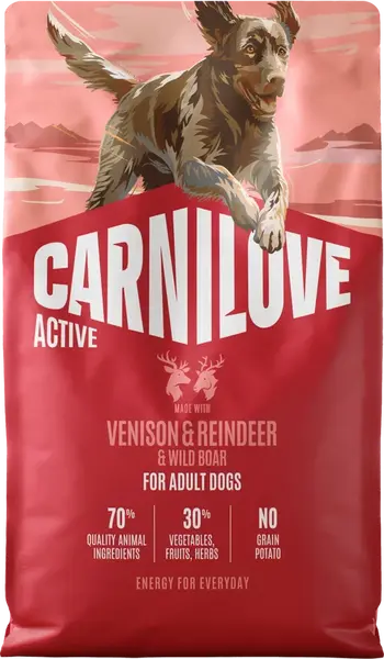 Granule CARNILOVE Active pro dospělé psy zvěřina, sob a divočák 4 kg