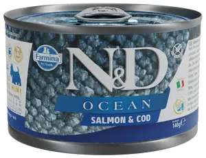 Konzerva N&D Ocean Dog Adult Salmon&Codfish Mini 140g