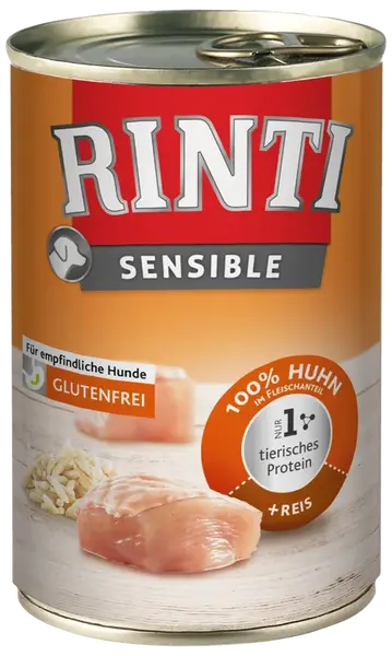 Konzerva Rinti Sensible kuře + rýže 400g