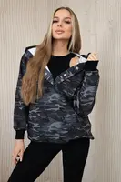 3dílný moor set mikiny, topu a legín černá + grafit