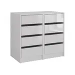 Vicco KREDENC Sherry Bílá/bílý vysoký lesk 80.2 x 76 cm Sada 2 kusů