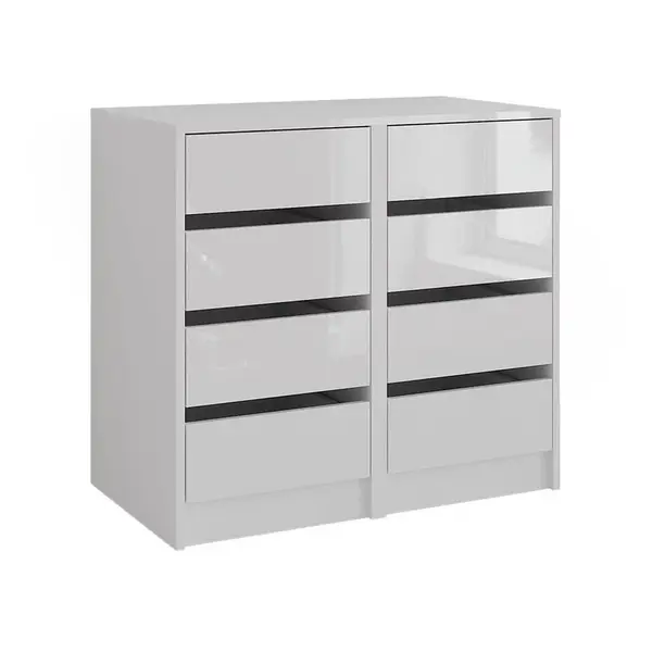 Vicco KREDENC Sherry Bílá/bílý vysoký lesk 80.2 x 76 cm Sada 2 kusů