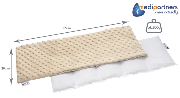 Medi Partners Thermophor with cherry seeds large 20x60 – 5 chambers Minky – Beige