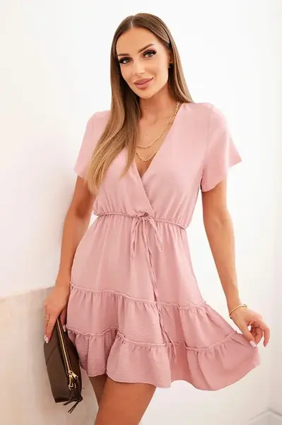 Kesi Šaty s obálkovým výstřihem tmavě růžové