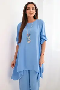 Kesi Włoski Sada halenky + kalhot s přívěskem modrý