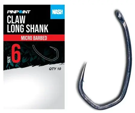 Nash háčky claw long shank micro barbed 10 ks - velikost 6