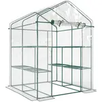 Outsunny FOLIOVÝ SKLENÍK, průhledný, kov, PVC plast
