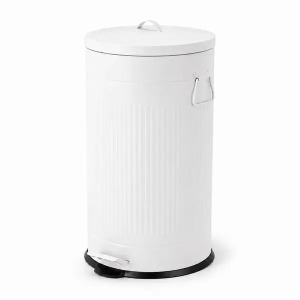 Relaxdays KOŠ Bílá pedálový Soft Close 40 l