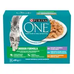 Purina ONE Indoor Kapsička pre mačky teľacie, tuniak, kura 12 x 85 g