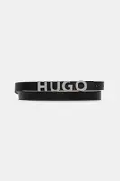 Kožený pásek HUGO Zula Belt 1,5cm dámský, černá barva, 50536876