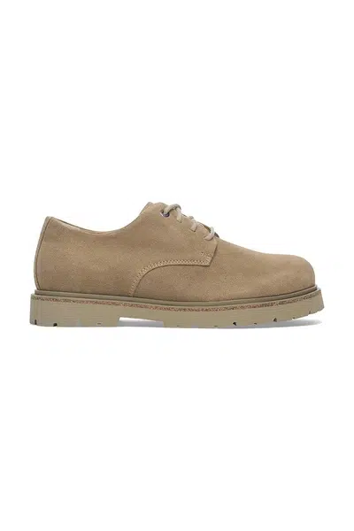 Semišové polobotky Birkenstock Highwood Lace Low hnědá barva, na plochém podpatku, 1029696