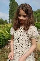 Dívčí šaty Konges Sløjd CHARLENE DRESS béžová barva, mini, KS102726