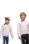 Dětská mikina adidas růžová barva, s kapucí, s aplikací, JC9756