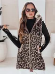 Dámska leopardia vesta s kapucňou