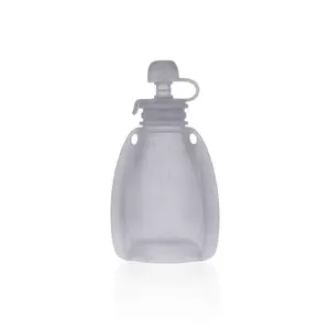 Silikonový plnitelný sáček na dětskou stravu, Transparent Grey