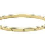 Fossil Pevný pozlacený náramek se zirkony Shine Bright JF03872710