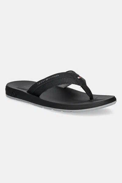 Žabky Tommy Hilfiger MOLDED HILFIGER BEACH SANDAL pánské, černá barva, FM0FM05361