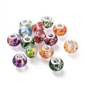 Spray Painted Glass European Beads