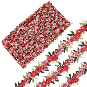 15 Yards Flower Polyester Embroidery Lace Ribbon
