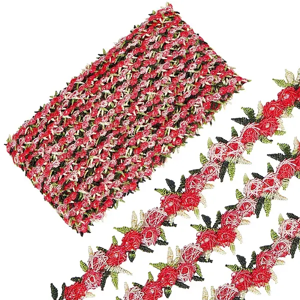 15 Yards Flower Polyester Embroidery Lace Ribbon
