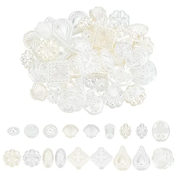 72Pcs 18 Style Opaque Acrylic Beads