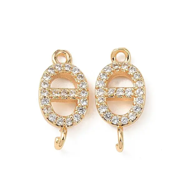 Brass Micro Pave Clear Cubic Zirconia Links