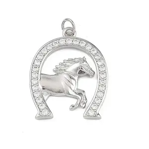 Brass Micro Pave Clear Cubic Zirconia Pendants