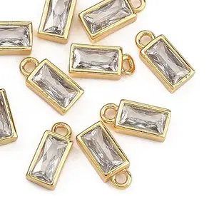 Brass Clear Cubic Zirconia Charms