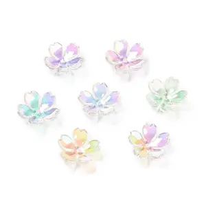 Transparent Acrylic Flower Bead Caps