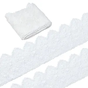 5 Yards Flat Nylon Mesh Embroidered Lace Trim