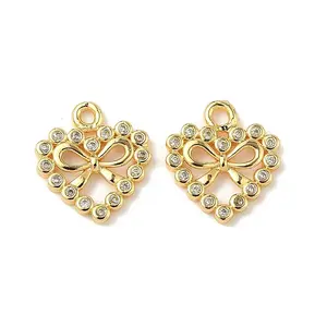 Brass Micro Pave Cubic Zirconia Pendants