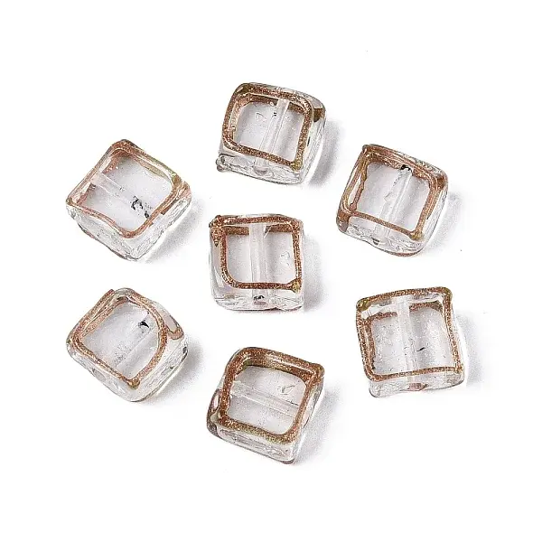 Handmade Gold Sand Lampwork Beads