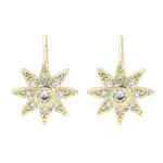 Brass Micro Pave Clear Cubic Zirconia Stud Earrings for Women