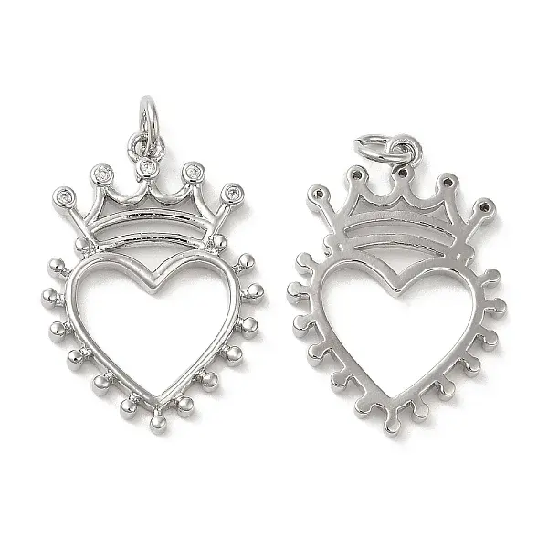 Eco-Friendly Brass Micro Pave Cubic Zirconia Pendants