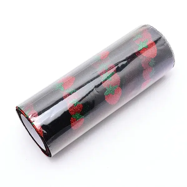 Shiny Strawberry Glitter Polyester Tulle Rolls