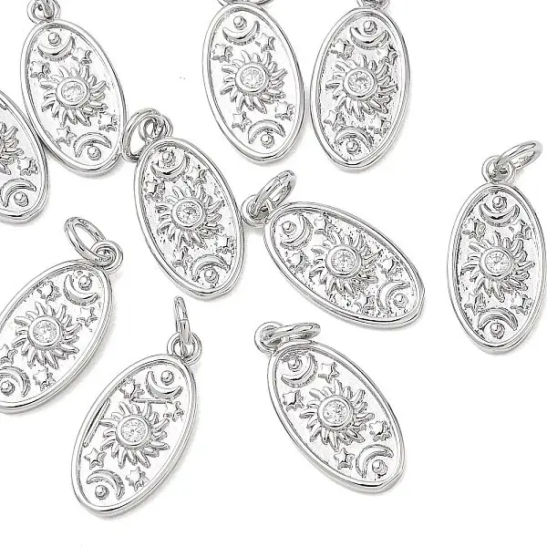 Brass Clear Cubic Zirconia Pendants