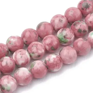 Dyed Natural Ocean White Jade Round Bead Strands