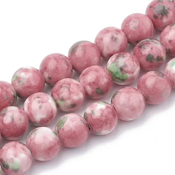 Dyed Natural Ocean White Jade Round Bead Strands