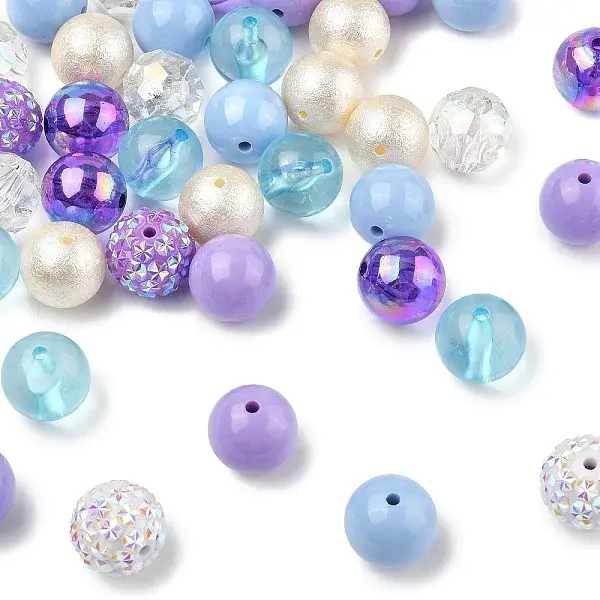 40Pcs 8 Styles Acrylic Beads