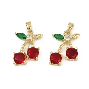 Brass Micro Pave Cubic Zirconia Pendants