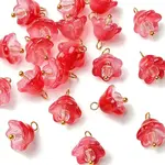 20Pcs Glass & Acrylic Flower Pendants