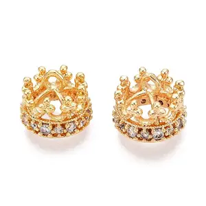 Brass Micro Pave Clear Cubic Zirconia Charms